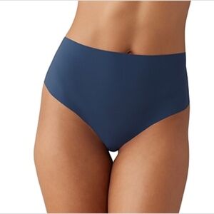 B.tempt'd by Wacoal Women's B.bare Hi Waist Thong Panty in Crown Blue | Size XL